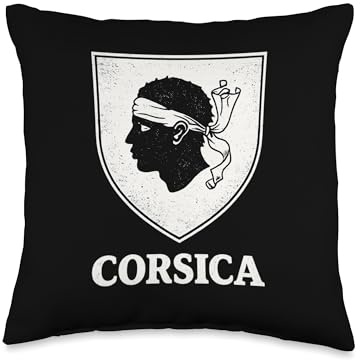 Corsica Flag Moor Head Pocket Pride Corsican Roots Throw Pillow