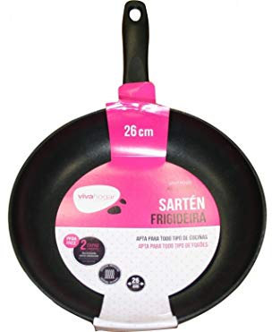 Vivahogar Padella da Cucina, Antiaderente, Teflon, a induzione in Alluminio forgiato smaltato, 26 cm, VH77095