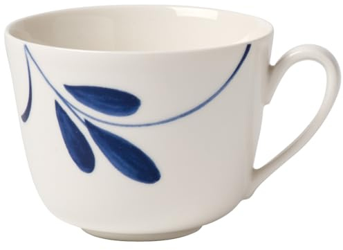 Villeroy und Boch Vieux Luxembourg Brindille Tasse, 200 ml, Höhe: 7 cm, Premium Porzellan, Weiß/Blau