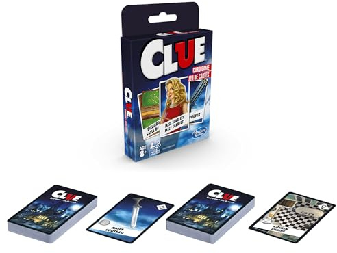 Hasbro Gaming Classic Card Games Clue, Mystery Kartenspiel für Kinder ab 96 Monaten, 4 Spieler, 2019