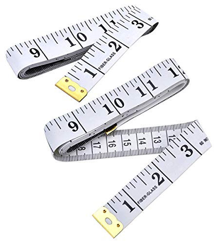 Schneidermaßband Weiß Weiches Maßband für Körper und Taille, 150 cm 2 Stück