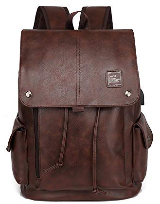 FANDARE Rucksäcke Wasserdicht Daypacks Ranzen Schulranzen mit USB-Ladeanschluss für 15.6 Zoll Laptop Taschen Herren Schulrucksack Schultasche für Arbeit Wandern Reisen Camping Rucksack Dunkelbraun