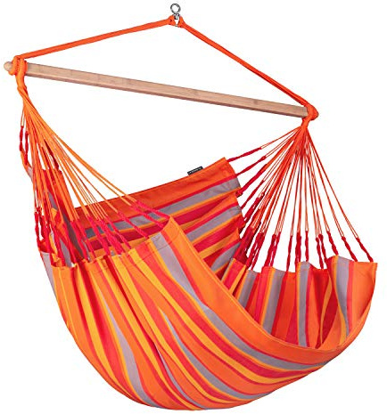 La Siesta Domingo – Hängematte Komfort für den Winter, Funktionsfaser, kolumbianische Herstellung, große Oberfläche, Stabilisator Bambus, Entspannung im Freien – Tukan, Kingsize