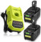 Moticett 2X 18V 5,5Ah (avec Chargeur) Remplacement Batterie pour Ryobi P106 P107 P108 P100 P102 P103 P105 Self-LED+ Chargeur 9,6V-18V 3A pour Ryobi BCL1418H