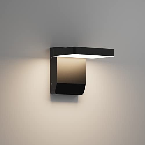 K-Bright 20 W LED wandleuchte aussen, 4000 K Außenleuchte Schwarz | 1560LM Aluminium Außenleuchte, IP54 wasserdichte LED Außenwandlampe, geeignet für Korridore, Außenbalkone, Garagen und Gärten