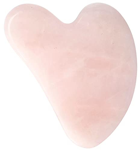 PARSA Beauty Rosenquarz Gua Sha Stein | Gua Sha Stein für straffendes Gesichtsyoga und Gesichtsmassage, Gesichtsmassagegerät für Lymphdrainage, Tägliche Anwendung
