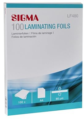 SIGMA Pellicole per laminazione LF480, PET/EVA, DIN A4, trasparente, 100 unità