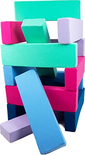 Velinda Un Conjunto Juego de 15 Bloques Grandes de Espuma Juegos para niños guardería (Color: Verde, Azul Marino, Azul Claro, Rosa, Brezo)