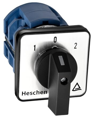 Heschen Universal Drehnocken Wechselschalter, 660V 63A, ON-OFF-ON 3 Positionen, 8 Terminals,SZW26-63/D202.2, Panel Montage, Wird für AC Schaltungsumwandlungen verwendet (2-polig)