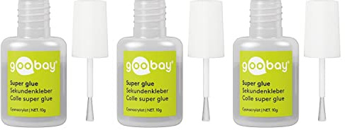 GOOBAY Lot de 3 Flacons Super glue Cyanoacrylate 10g avec pinceau