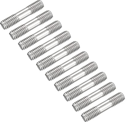 METALLIXITY Doppelseitige Stiftschrauben (M6-Gewinde 30 mm Länge) 50 Stück, 304 Edelstahl-Doppelgewindebolzen – für die Hauswartung