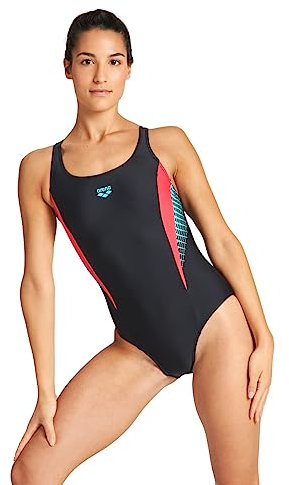 arena Feel Threefold V Back R Costume Intero Donna, Costume da Bagno Elastico e Sportivo ad Asciugatura Rapida, in Tessuto arena MaxFit Eco con Resistenza al Cloro e Sale, Protezione UV UPF 50+