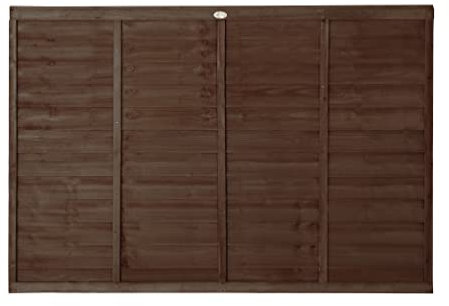 Forest Garden 6ft x 4ft (1.83m x 1.22m) Brown Pressure Treated Superlap Fence Panel - Pack of 5