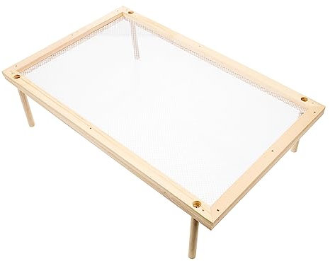 BUGUUYO Wooden Pasta Drying Rack Single Layer Fruit Drying Holder Kitchen Noodle Rack for Vegetable and Spaghetti Storage