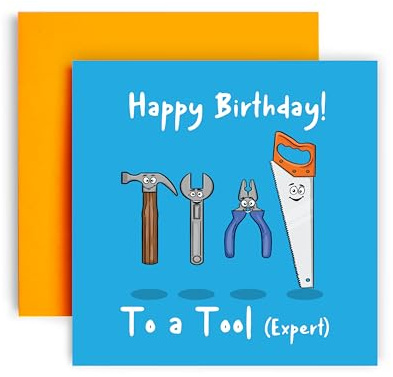Huxters Geburtstagskarten für Männer - Happy Birthday Tools Papa Mann Karte Happy Birthday Karte zum Geburtstag - Freund Geburtstagskarte für Bruder Onkel Opa - Lustige Geburtstagskarte