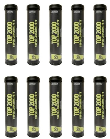 AUTOL TOP 2000 Hochdruckfett 10 x 400g Kartusche – NLGI 2 Langzeitfett extrem haftfähig & wasserfest – EP Schmierfett für Lager, Maschinen, Land- & Baumaschinen