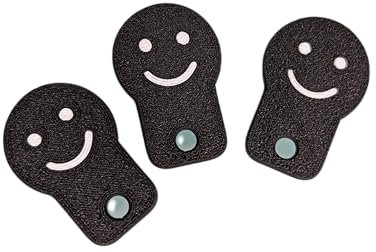 3x mini Einkaufswagenchip sofort abziehen Einkaufswagenlöser Schlüsselanhänger (Smiley, Schwarz)