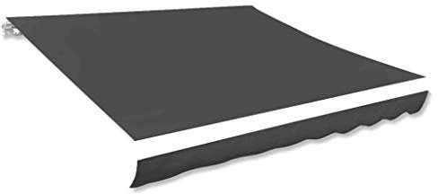 AUVYI Markisenbespannung Canvas Anthrazit 3,5x2,5 m Markisen Ersatzstoff Markisenstoff Wechseln Balkonmarkisen Sonnenschutz Stoff Außen Markisenstoff Wasserdicht Hochwertiges Ersatztuch