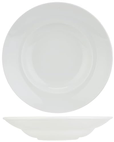 METRO Professional Assiette ˆ p‰tes Anla, Porcelaine, ¯ 24 cm, Blanche, 6 Pices