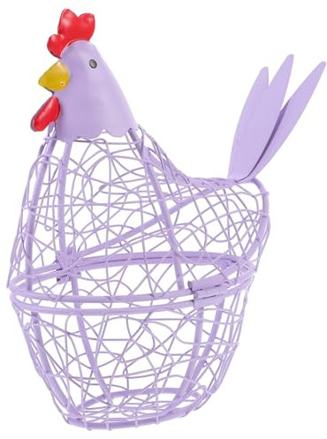 Cabilock Cesta De Huevos De Gallina Cesta De Almacenamiento Hierro Diseño De Pájaro
