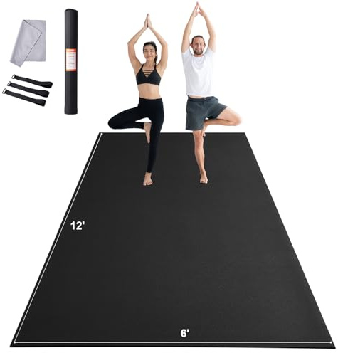 VEVOR Esterilla de Yoga Antideslizante de Alta Densidad para Hombres y Mujeres Estera de Fitness y Ejercicio con Bolsa y Correa de Transporte para Yoga en Casa, Pilates y Entrenamiento, 3660x1830 mm