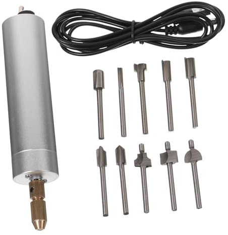 Veemoon 1juego Mini Taladro Eléctrico Usb Recargable Ligero y Compacto Para Perforar y Pulir Herramienta De Precisión Para Manualidades y