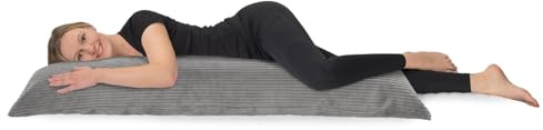 sleepling Seitenschläferkissen 40x145 cm, Body Pillow, Cord Möbelstoff | Langes Kissen mit Bezug, Schlafkissen, Seitenschläfer, Lagerungskissen, Made in EU, OEKO-TEX, Waschbar 30 Grad