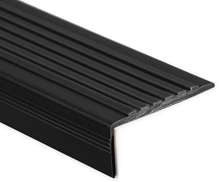 Technikplaza PVC-Treppenkante schwarz - L=1,5m x B=60mm x H=22mm - Treppen Kantenschutz - Treppenprofil