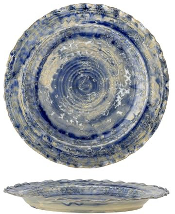 Bloomingville Creative Collection Rowan - Fuente para servir (cerámica, 27 x 2,5 cm), color azul