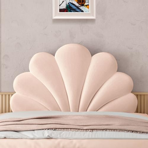 BNCKTRD Muschel Rückenkissen für Kinder, Gepolsterte Kopfteil bettkissen rückenlehne für Schlafzimmer Bett, Wandkissen Rückenpolster Kissen Ideal zum Anlehnen im Bett Tagesbett Rosa 153 * 90 * 10cm