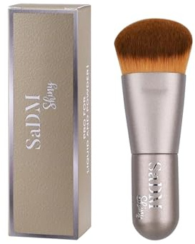 Kabuki Make up Pinsel – Abgewinkelter Blender für Puder, Creme, Flüssige Foundation, Sonnenschutz, Rouge & Bronzer – Veganer Gesichtspinsel – Synthetisch & Tierfrei