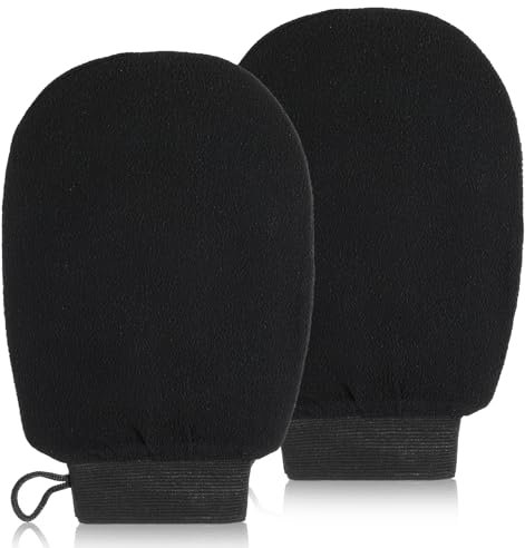 Nogeqi 2 Stück Peeling Handschuh Exfoliating Gloves für Bad Peelinghandschuh Körper Effektives Peeling Abgestorbene Haut Peelinghandschuhe Body Scrub Handschuhe für Damen Herren