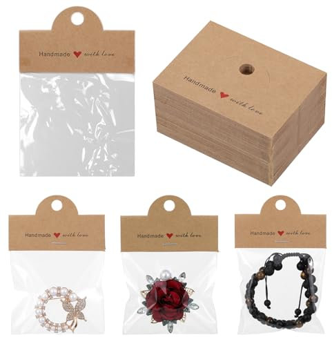 Lot de 100 pochettes à bijoux transparentes - En plastique - Avec fermeture à pression - Pour femmes et filles