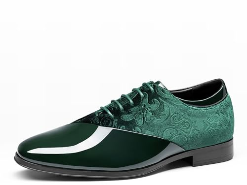 Bruno Marc finskor för män smoking patent Oxfords, Mörkgrön, 8.5