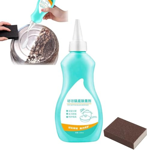 Gel nettoyant magique pour casseroles et poêles, gel de nettoyage noir pour fond de casseroles et poêles, anti-rouille, ustensiles de cuisine, 150ml (1)