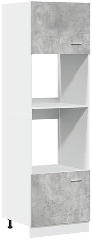 Eleganz Lyon Armoire encastrable pour micro-ondes, gris béton, 60 x 57 x 207 cm, armoire de cuisine en matériau dérivé du bois, peu encombrante et durable, pour cuisines modernes