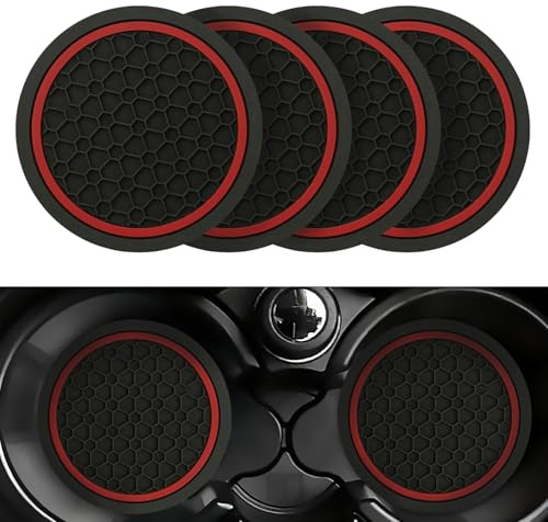4PCS Car Cup Holder Coasters,2.75 Inch Anti-Slip Car Coasters | Anti-Slip Shockproof & Dustproof Cup Holder Insert,Universal Insulation Cup Mats Accessories Interior for Most Cars
