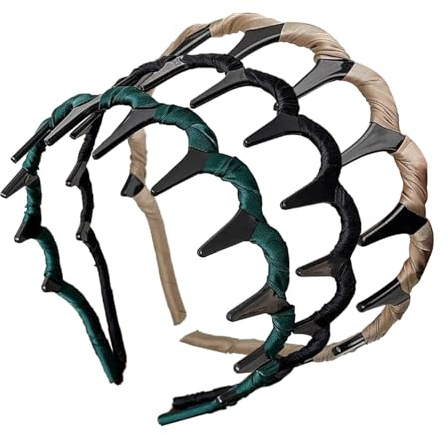 Vintage hårband för kvinnor – retro hög skalle diadem, 3- modepannband för vardagsarbete resor kvinnor