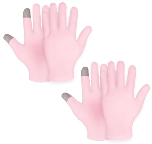 2 Pairs Cotton Gloves for Eczema, Touch Screen Moisturizing Gloves, Cotton Gloves for Dry Hands,Overnight Bedtime Eczema Gloves for Adults, Women, Men