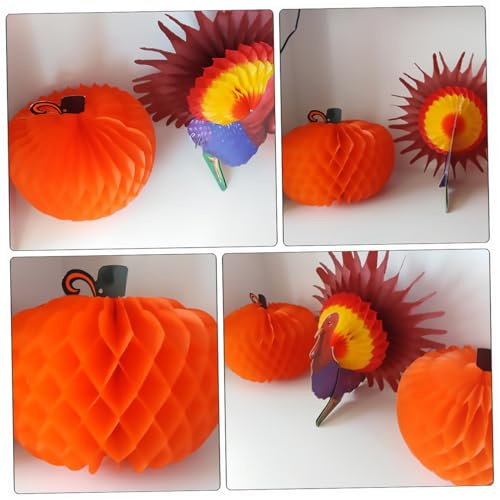 FOMIYES 6 Pezzi Decorazioni a Forma di Palla di Fiori a Nido D’Ape in Carta Ecologica per Halloween e Pasqua, Decorazioni Sospese per Feste, Giardino e Interni
