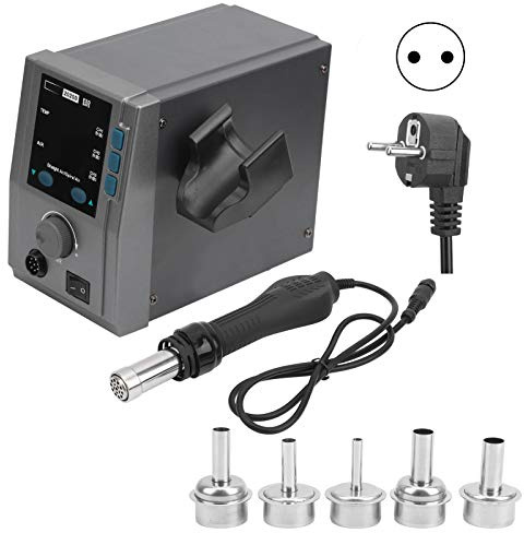 Estación Desoldadora Pistola de Aire Caliente con Ventilador Sin Escobillas Modelo 2020D 700W 60Hz 100-500 Grados Celsius Control de Temperatura Estación de Reparación Digital