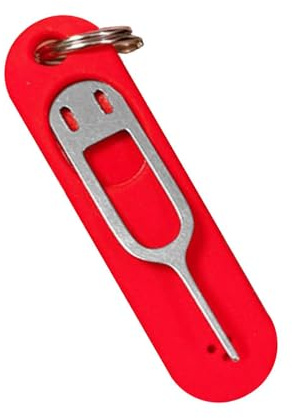 Generisch Extractor de tarjeta , acero inoxidable 304, 3,7 cm, herramienta portátil para tarjeta , expulsor, bandeja con de silicona y llavero desmontable, abretarjetas, accesorios