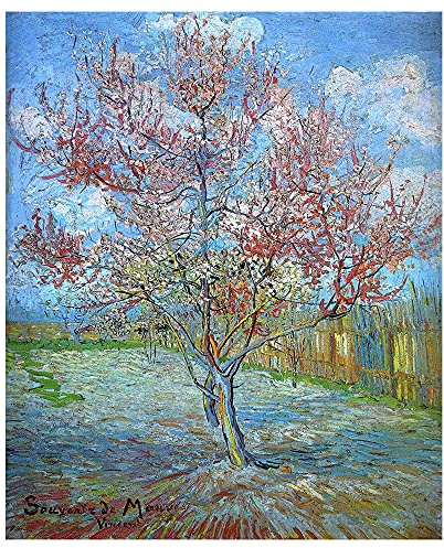 Legendarte - Kunstdruck auf Leinwand - Blühender Pfirsichbaum (Erinnerung an Mauve) Vincent Van Gogh - Wanddeko, Canvas cm. 60x80