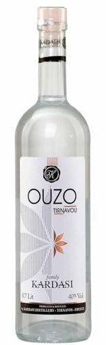 Ouzo Tirnavou Kardasi 0,7l 40% Vol. | Der einzige Ouzo ohne Zuckersirup | Mild im Geschmack, würzig im Abgang