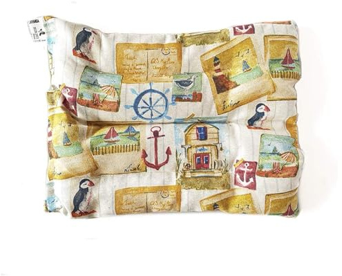 Decolores | Saco Semillas Microondas Cojín Térmico 25x30 con Estampado Marinero | Aroma Flores de Lavanda | Bolsa Semillas Calor Microondas | Saco Calor Semillas | Cojín Semillas Microondas