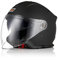 ORIGINE Motorradhelm Jethelm Roller Helm Scooter Helm Moped Mofa Helm mit Doppelvisier ECE Zertifizierung (SOLID MATT Black,S)