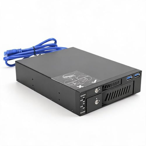 Hard Disk Mobile Rack for 2.5 & 3.5 HDD/SSD SATA Docking Enclosure with Lock, Compatible with Linux and Mac OS X