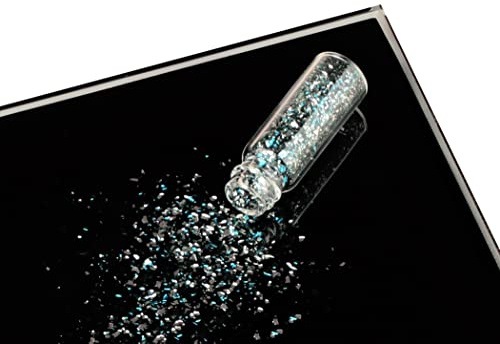 Flitter grob Silber-Blau im Mini-Flacon