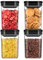 MR.SIGA 4 Pack Airtight Food Storage Container Set, BPA Free Kitchen Pantry Organization Canisters with One-handed Leak Proof Lids, 1L / 33.8oz, Medium, Black