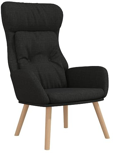 vidaXL Relaxsessel Fernsehsessel TV Sessel Polsterstuhl Relaxstuhl Polstersessel Armsessel Ruhesessel Lesesessel Wohnzimmer Schwarz Stoff